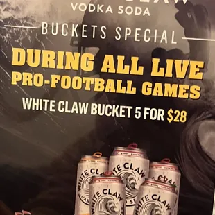 They had a few specials for NFL game days