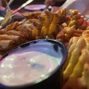 Waffle fries and ranch