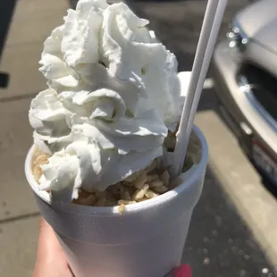 Rice Krispy treat. This wouldn't normally be one of my go-tos but I really enjoyed it!