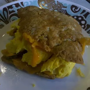 Bacon, egg and cheese biscuit