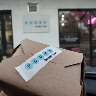 Box of cookies and front door