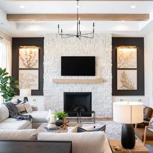 Beautiful focal point. Organic, natural, coastal California in Nebraska. Fluff Interior Design, Omaha, NE. Elkhorn, NE, Lincoln, NE,