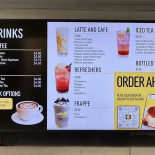 Drink menu