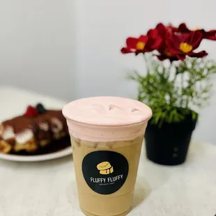 Strawberries and cream latte