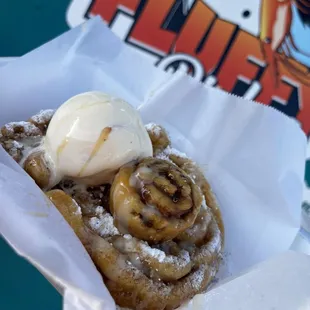 Cinnamon roll Funnel cake