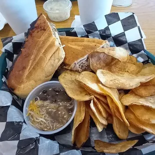 Cubano with chips and slaw