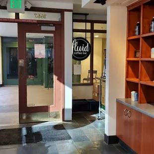 the entrance to fluid coffee