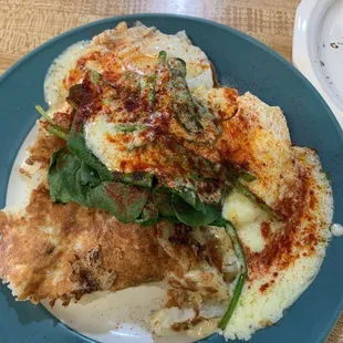 Eggs Florentine- same situation with the hollandaise-oily and lacking flavor.  Eggs were cooked to perfection though.