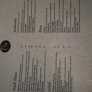 menu