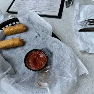 What's left of the mozzarella sticks