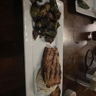 Salmon with Brussels sprouts