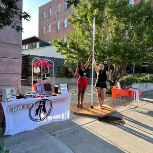 First Friday at the Crossroads Booth setup