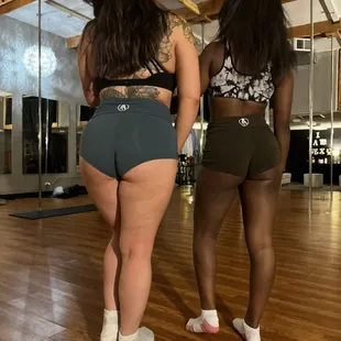 Fly Girls in their FlyWear pole shorts - SOLD OUT