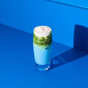 CUMULUS

Matcha, toasted coconut, milk of choice, sugar, blue spirulina, floated with a cloud of cream, agave &amp; sea salt.