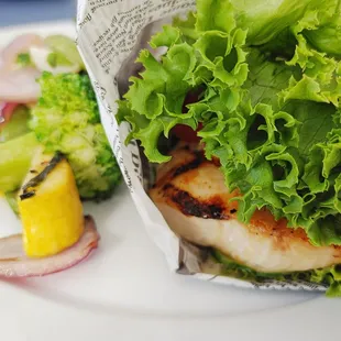 Grilled Mahi Mahi (from sandwich menu, made protein style; mixed vegetables as side)
