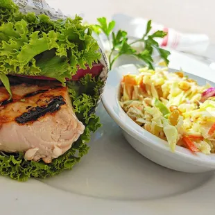 Grilled Mahi Mahi (from sandwich menu, made protein style; coleslaw as side)