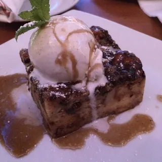 Warm Banana Chocolate Bread Pudding