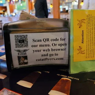 The QR-code for the menu.