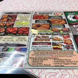 menus and prices