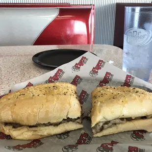 Philly steak sandwich.