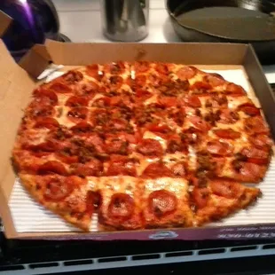 Pepperoni and sausage
