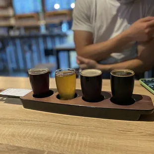 a flight of beers