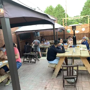 Back patio is a great place to hang out with friends.