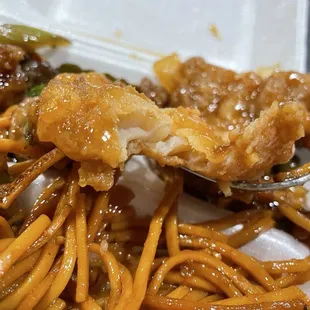 Slim filet of sweet and sour fish
