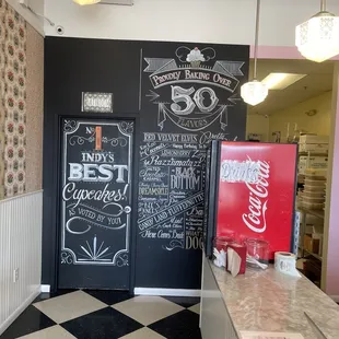 chalkboard menus on the wall