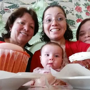 Giant cupcakes so sugary sweet.