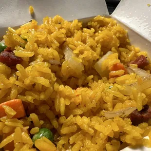 The pork fried rice from Flying Dragon wasn&apos;t bad.