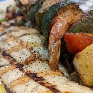 Snapper and shrimp with veggies