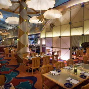 interior, sushi and sashimi