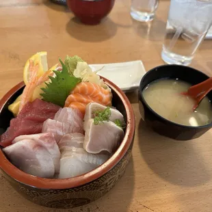 Chirashi Bowl + Complimentary Miso Soup