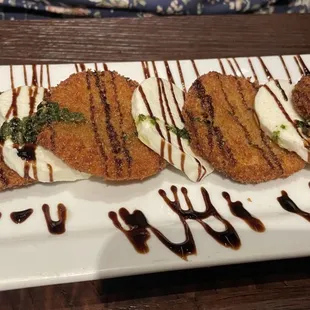 Fried Green Tomato Caprese Salad