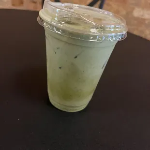 Tasty iced matcha latte