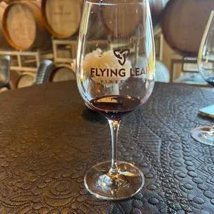 a glass of wine on a table