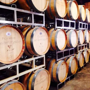 Barrels and barrels of wine!