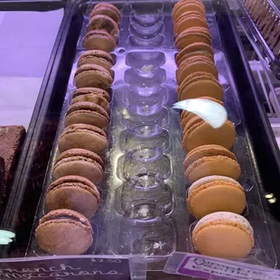 a display of macarons