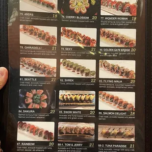 donuts, menu