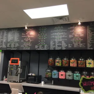 Huge menu of tea flavors