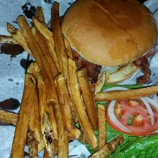 Classic bacon burger.