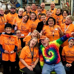 The crew celebrating at our first annual volunteer party.