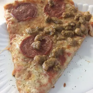 1/2 if the 2 slice pepperoni &amp; sausage pizza