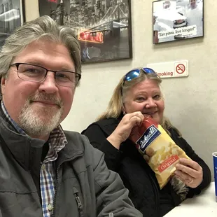 Visiting Dayton for a day and enjoying a couple of our favorite foods: Flying Pizza and Mike Sell&apos;s potato chips.