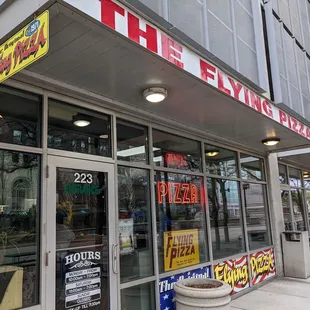 the front of the building