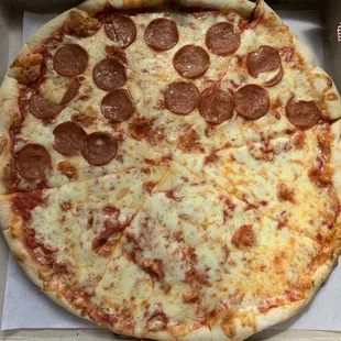 Half cheese half pepperoni
