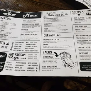 menu