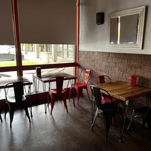 a view of the dining area