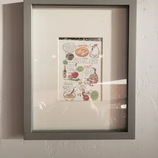Cute recipes on the wall